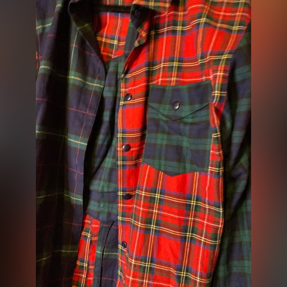Vintage mismatched plaid button shirt - Picture 3 of 9